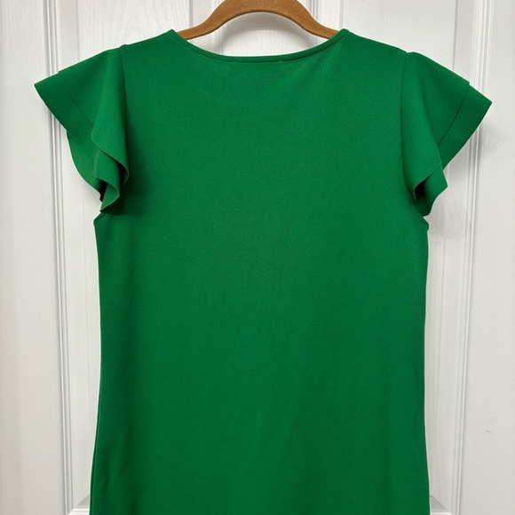 Ces Femme Green Shift Dress | Women’s Small | Flutter Sleeve Sheath - Picture 8 of 10